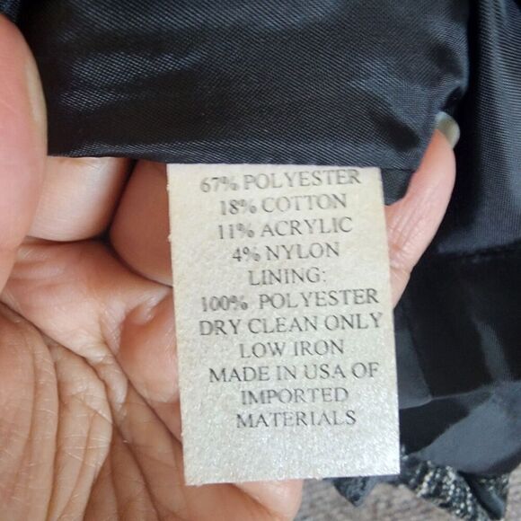 New $500 Caroline Rose Jacquard Jacket Women Size 3X Black Charcoal Open Front - Picture 4 of 8